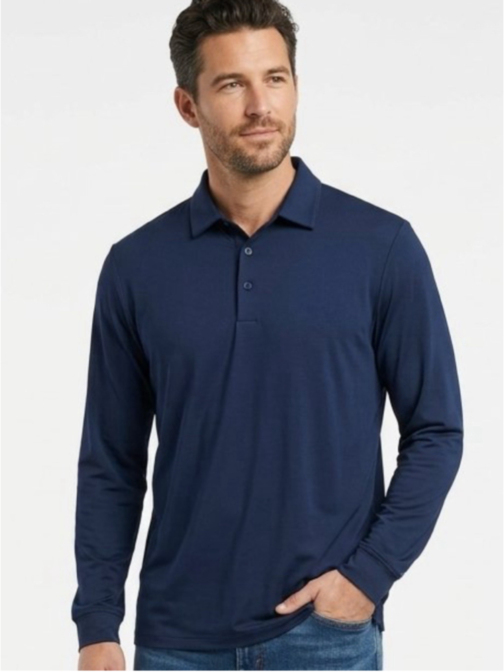 adidas Golf Core Long Sleeve Polo Shirt Collegiate Navy Blue Men’s Size XL - 846
